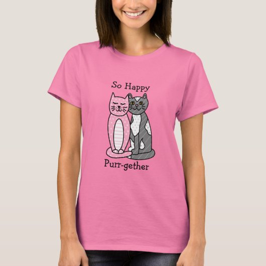 Zo Happy Spint-gether | Cute Cat Pun T-shirt (Voorkant)