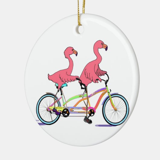 Zo Happy Together Tandem Flamingos Keramisch Ornament (Links)