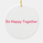 Zo Happy Together Tandem Flamingos Keramisch Ornament (Achterkant)