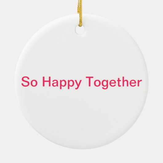 Zo Happy Together Tandem Flamingos Keramisch Ornament (Achterkant)
