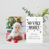 Zo heel Merry Holiday Baby Foto Aankondiging (Staand voorkant)