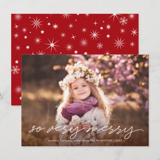 Zo heel prettige kersthandgeschreven foto feestdagenkaart (Voorkant / Achterkant)