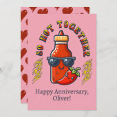 Zo heet samen hete saus pittig Jubileum Feestdagenkaart (Voorkant / Achterkant)