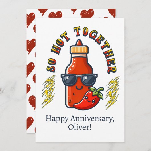 Zo heet samen hete saus pittige Kaart (Voorkant / Achterkant)