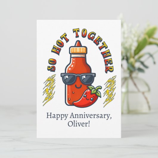 Zo heet samen hete saus pittige Kaart (Staand voorkant)