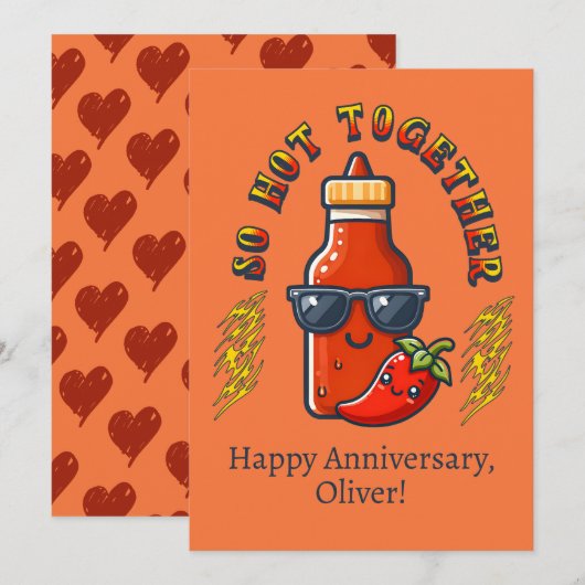 Zo Heet Samen Hot Sauce Prikkelende Kaart (Voorkant / Achterkant)