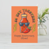 Zo Heet Samen Hot Sauce Prikkelende Kaart (Staand voorkant)