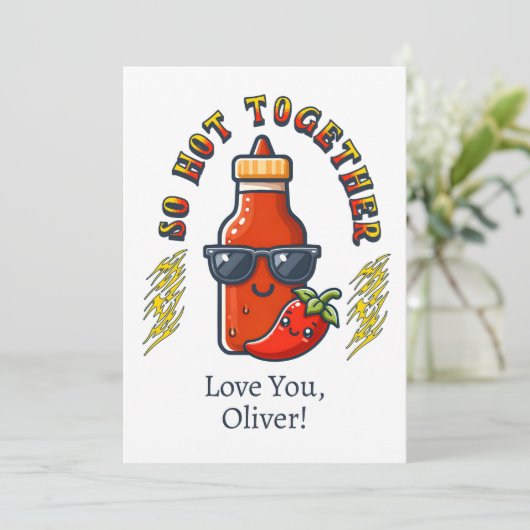 Zo heet samen Hot Sauce Spicy Love Kaart (Staand voorkant)