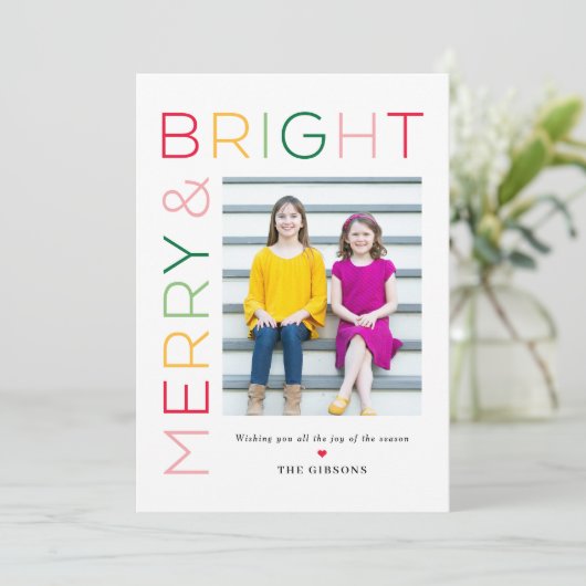 Zo Heldere Kerstkaart met Bewerkbare Kleur Foto (Staand voorkant)