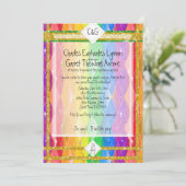 ZO homo! Regenboog Argyle, Glitter Monogram Huweli Kaart (Staand voorkant)