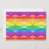 ZO homo! Regenboog Argyle, Glitter Monogram Trouw  Kaart (Achterkant)