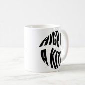 Zo hoog als een vlieger Zwarte typografie Koffiemok (Voorkant rechts)
