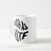 Zo hoog als een vlieger Zwarte typografie Koffiemok (Voorkant links)