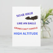 Zo hoog vliegen als een adelaar  bedankkaart (Staand voorkant)