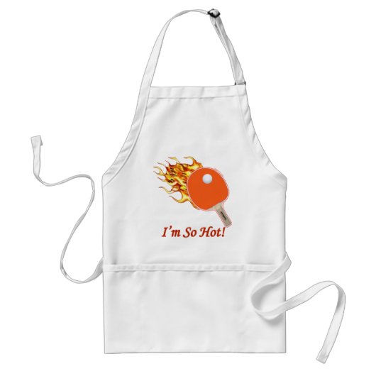 Zo Hot Flaming Ping Pong Standaard Schort (Voorkant)
