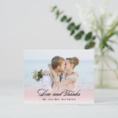 Zo in Love | Weddenschap Bedankt Foto Briefkaart (Staand voorkant)