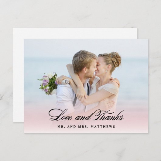 Zo in Love | Weddenschap Bedankt Foto Briefkaart (Voorkant / Achterkant)