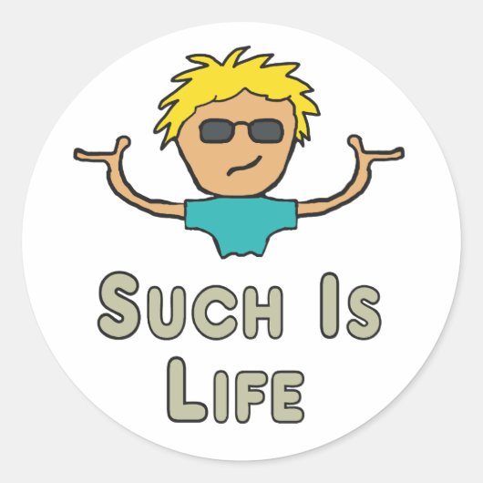 Zo Is Het Leven Ronde Sticker (Voorkant)