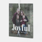Zo Joyful Custom Fotokerstversiering Glas Ornament (Voorkant links)