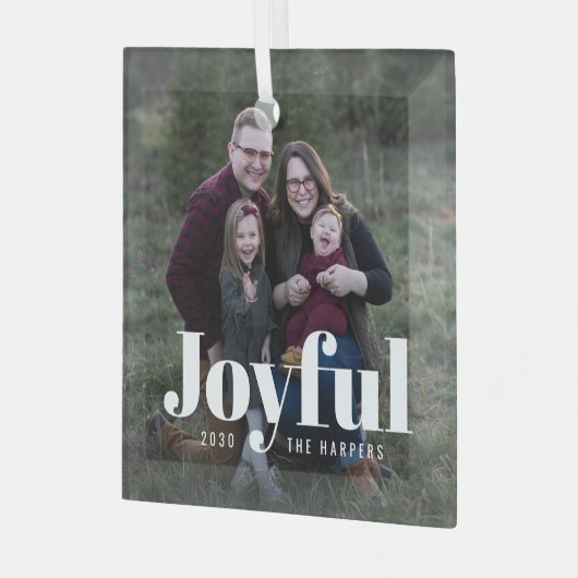 Zo Joyful Custom Fotokerstversiering Glas Ornament (Voorkant links)