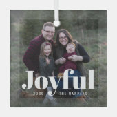 Zo Joyful Custom Fotokerstversiering Glas Ornament (Voorkant)