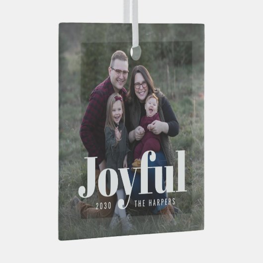 Zo Joyful Custom Fotokerstversiering Glas Ornament (Voorkant Rechts)