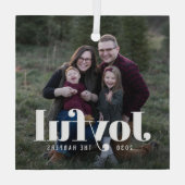 Zo Joyful Custom Fotokerstversiering Glas Ornament (Achterkant)