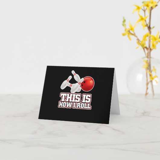 Zo kan ik Bowling Bowler Funny Gift Kaart (Gele Bloem)