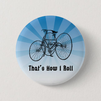 Zo kan ik  fietspad blauw rollen ronde button 5,7 cm