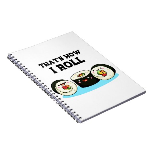 Zo kan ik Funny Sushi Roll Pun zo draaien. Notitieboek (Rechterzijde)