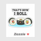 Zo kan ik Funny Sushi Roll Pun zo draaien. Sticker (Vel)