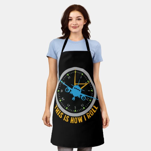 Zo kan ik het vliegveld van piloot-Shirt-vliegverk Schort (Gedragen)