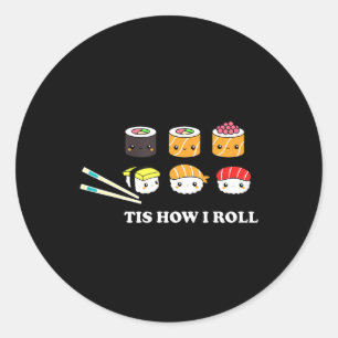 Zo kan ik Shushi Happy Sushi Anime Japans F Ronde Sticker