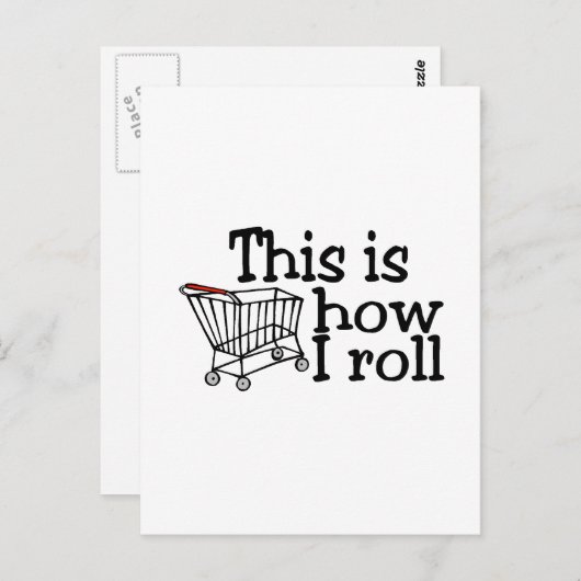 Zo kan ik winkelwagentje rollen briefkaart (Voorkant / Achterkant)