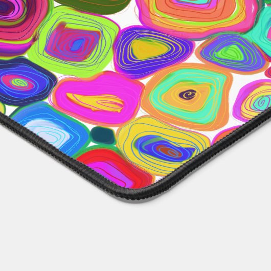Zo kleurrijke veelkleurige cirkels olie geschilder bureaumat (Hoek)