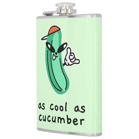 Zo koel als komkommer – kolf heupfles (Links)