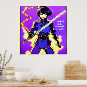 Zo krachtig als een zwaard. bewerkbare tekst. poster (Keuken)