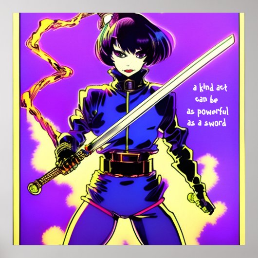 Zo krachtig als een zwaard. bewerkbare tekst. poster (Voorkant)