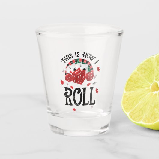 Zo laat ik Shirt zwart rollen Shot Glas (Voorkant)