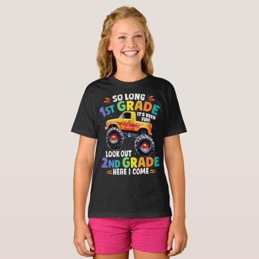 Zo lang 1st Grade Afstuderen Monster Truck T-shirt (Voorkant volledig)