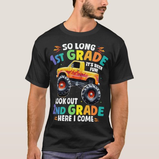Zo lang 1st Grade Afstuderen Monster Truck T-shirt (Voorkant)