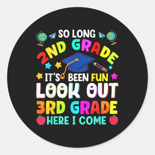 Zo lang 2e klas Afstuderen Afstuderen Leraar Kinde Ronde Sticker (Voorkant)