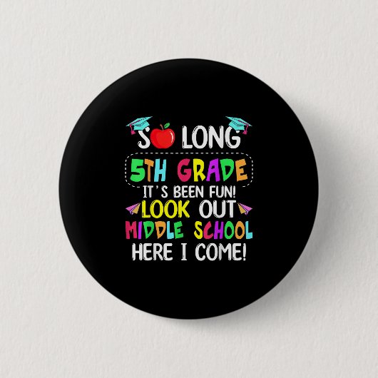 Zo lang 5e klas Afstuderen middelbare school hier Ronde Button 5,7 Cm (Voorkant)
