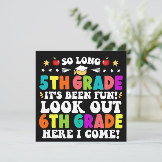 Zo lang 5e klas kijk uit 6e klas Afstuderen Aankondiging (Staand voorkant)