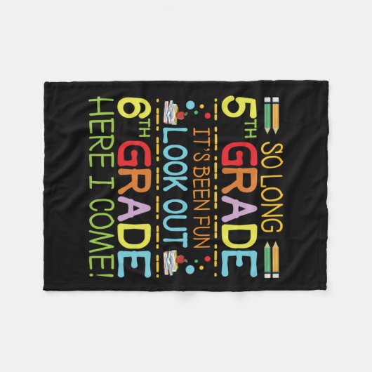 Zo lang 5e klas - kijk uit 6e klas! fleece deken (Voorkant (Horizontaal))