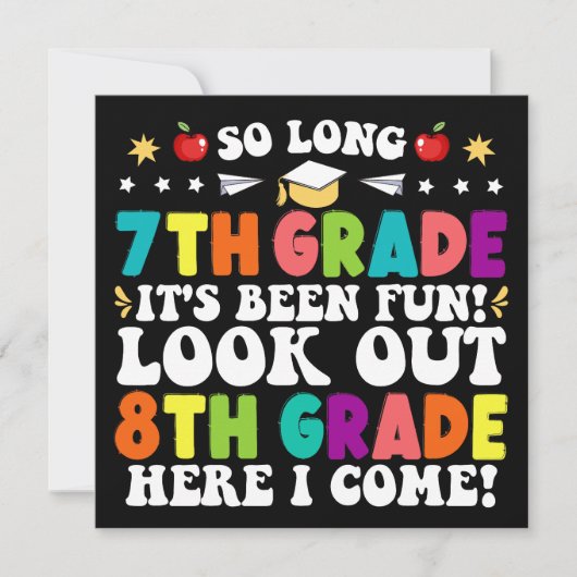 Zo lang 7e klas kijk uit 8e klas Afstuderen Aankondiging (Voorkant)