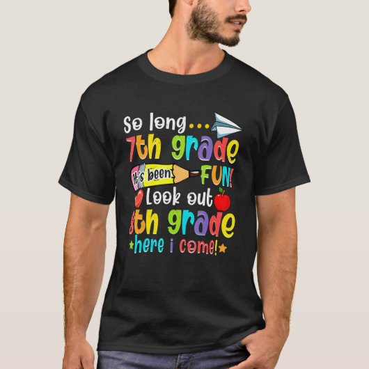 Zo lang 7e klas terug naar school Kijk uit 8e Afst T-shirt (Voorkant)