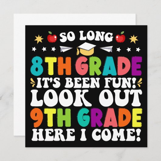 Zo lang 8e klas kijk uit 9e klas Afstuderen Aankondiging (Voorkant / Achterkant)