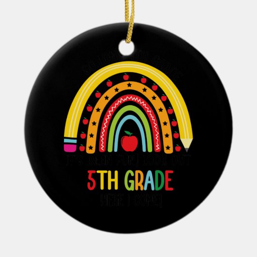 Zo lang Afstuderen van de vierde klas hier kom ik  Keramisch Ornament (Voorkant)