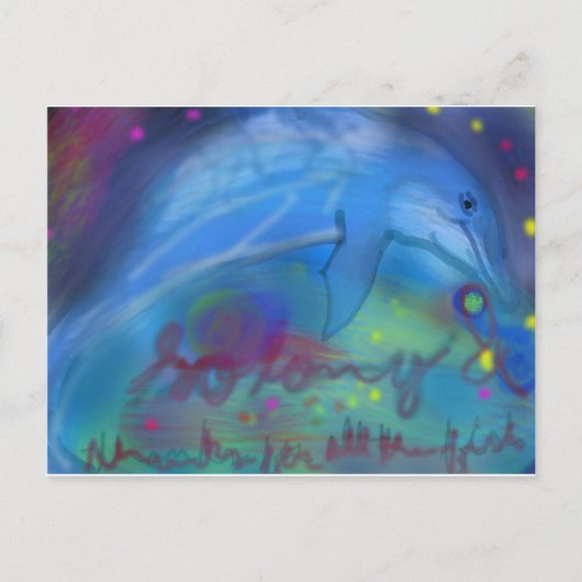 Zo lang en bedankt voor alle vissen! briefkaart (Voorkant)